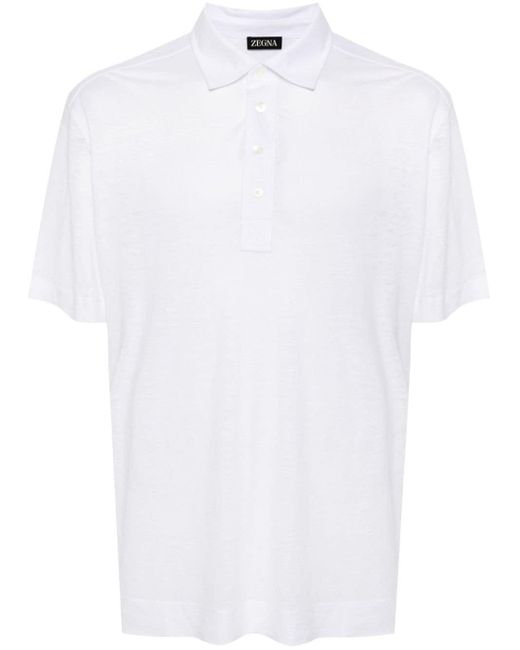 Zegna Poloshirt aus Leinen in White für Herren
