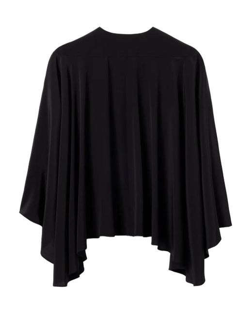LaDoubleJ Black Ruffled Silk Blouse