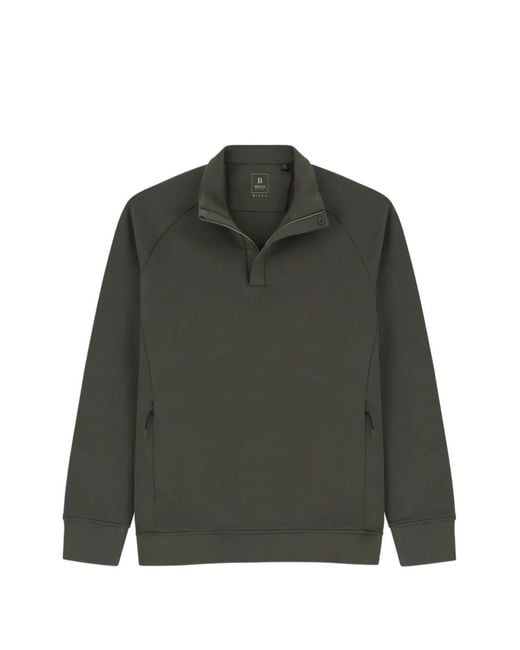 Boggi Green Quarter-Zip Sweatshirt for men
