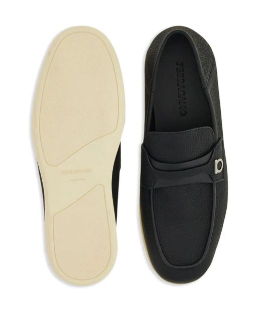 Ferragamo Blue Leather Loafers for men