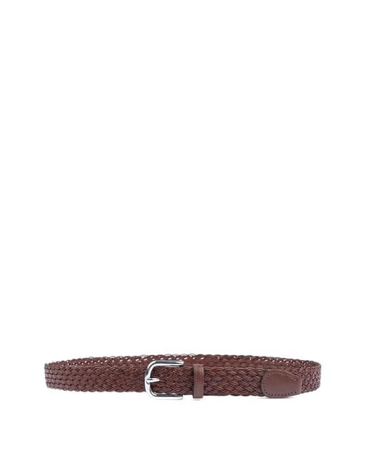 Paul & Shark White Woven Leather Belt