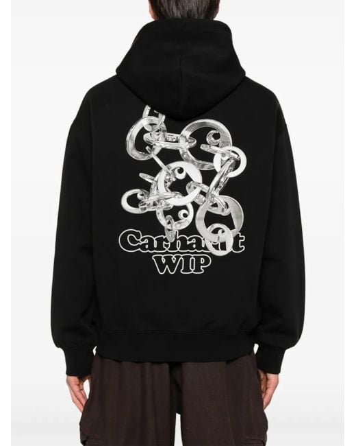 Carhartt Black Hooded Charm Link Sweat for men
