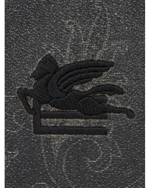 Etro Gray Pagaso-Motif Printed Wallet for men