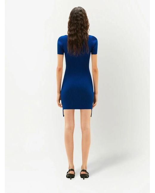 Courreges Blue Maille Racer Bretelles Short Dress