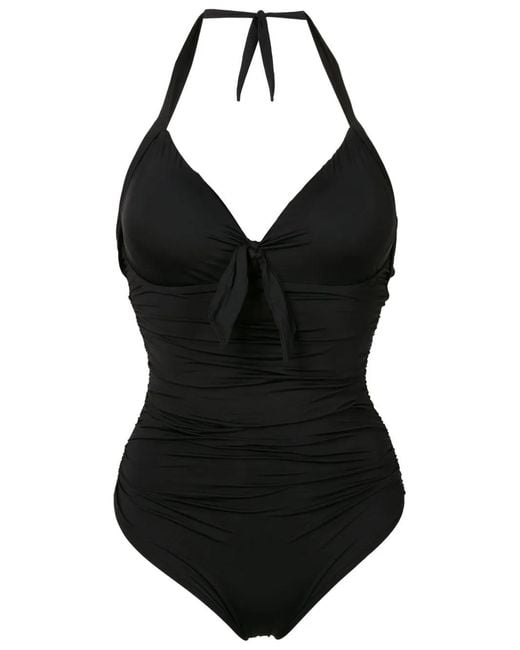 Amir Slama Black Self-Tie Halterneck Swimsuit