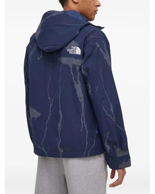 The North Face Blue Patterned Hooded Jacket for men