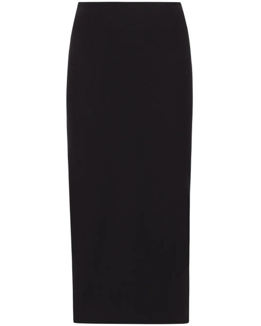Dolce & Gabbana Black High-Waisted Straight Midi Skirt