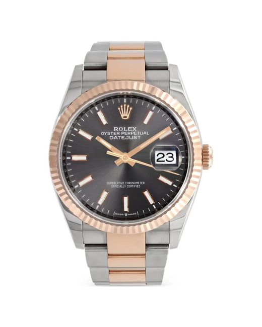 Rolex Gray Oyster Perpetual Datejust 36mm Watch