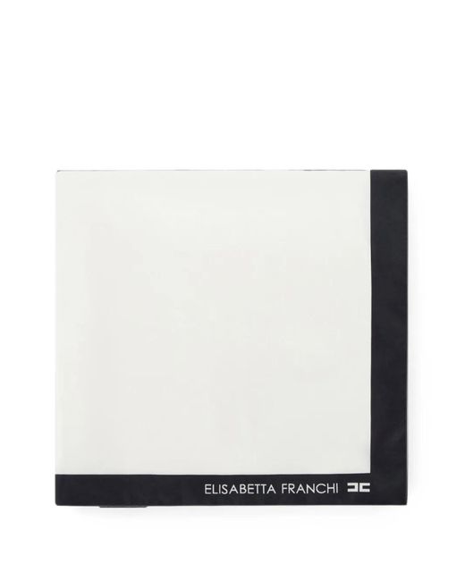 Elisabetta Franchi White Logo-Detail Scarf