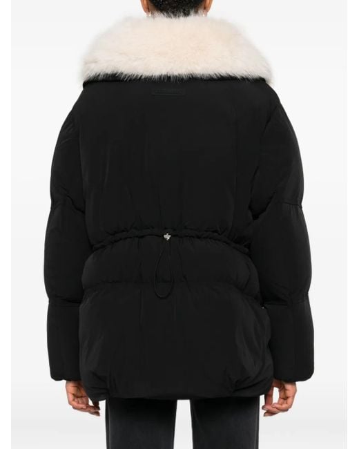 Patrizia Pepe エコファーカラー パデッドジャケット Black