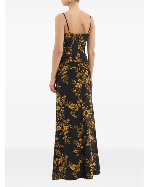 Rebecca Vallance White Gilded Floral Maxi Dress