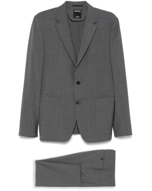 メンズ Zegna ウール スーツ Gray