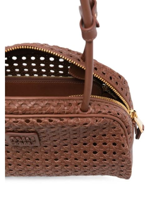 Miu Miu Brown Beau Intreccio Shoulder Bag