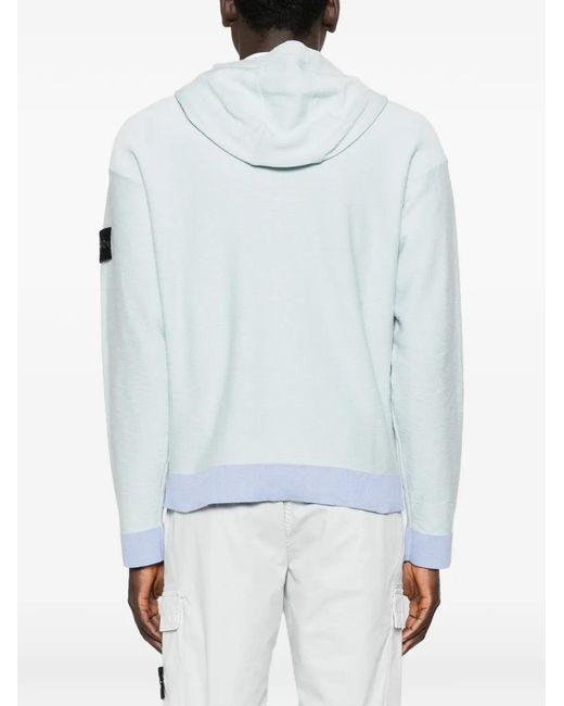 Stone Island Blue Hoodie for men