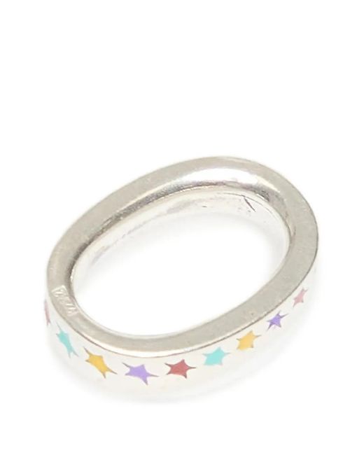 Twojeys White Medium Icon Link Ring