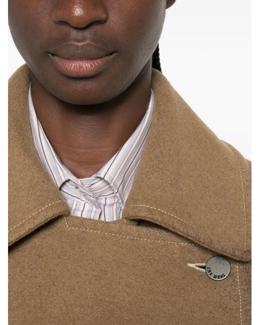 Uma Wang Natural Oversized Asymmetric-Hem Cape