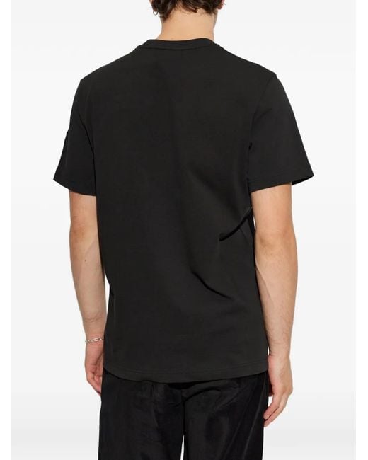 Moncler Black Logo-Patch T-Shirt for men