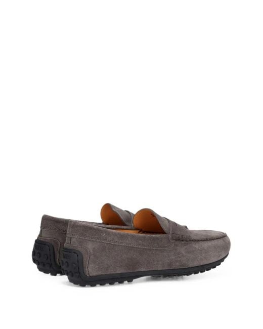 Tod's Gray City Gommino Suede Loafers for men
