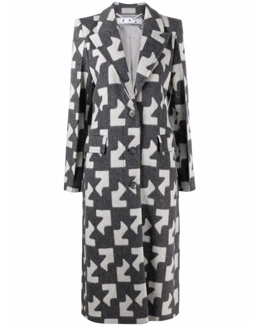 Off-White c/o Virgil Abloh Gray Grey Wool Blend Overcoat