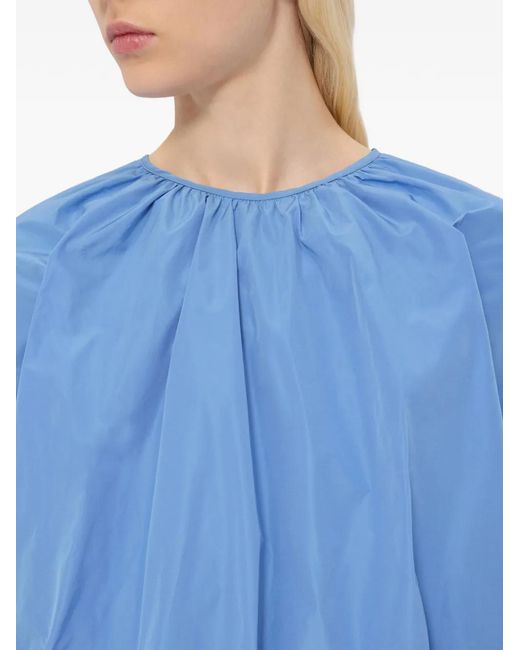 MSGM Blue Blouse À Col Rond