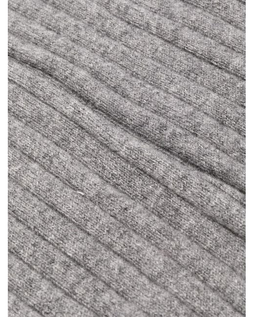 Brunello Cucinelli Gray Ribbed Socks for men