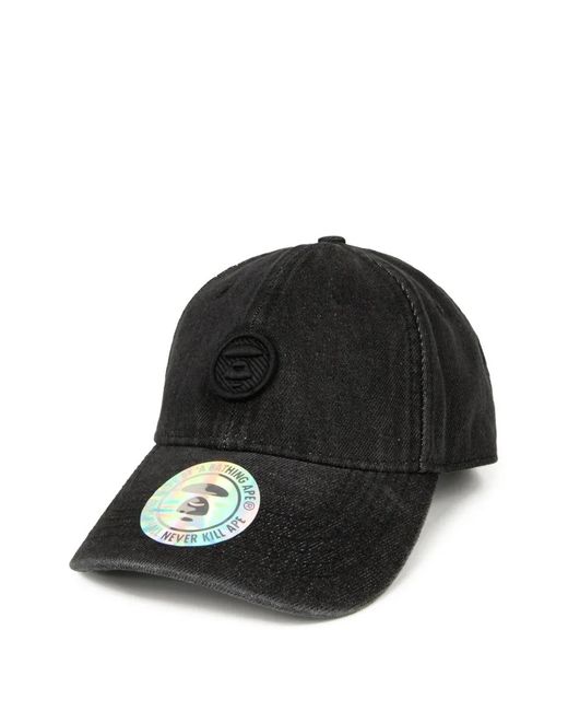 Aape By A Bathing Ape Black Logo-Patch Cap for men
