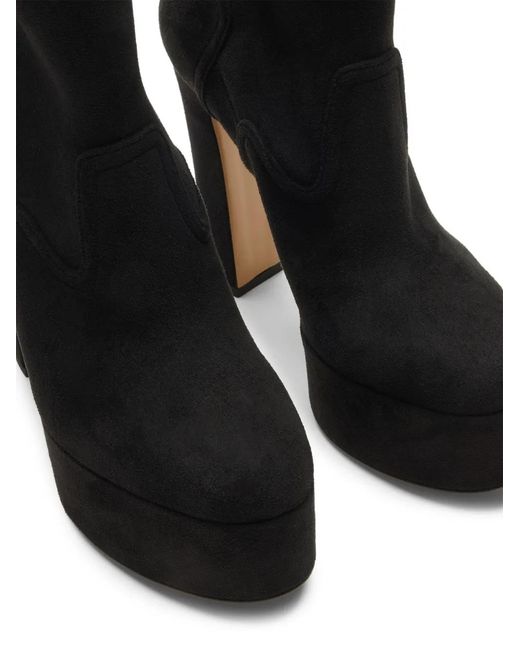 Casadei Black Patty Platform Ankle Boots