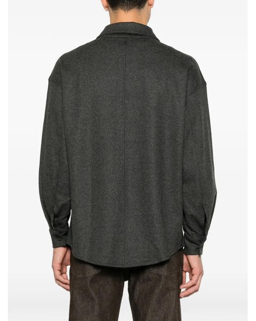 Dondup Gray Button-Up Shirt Jacket for men