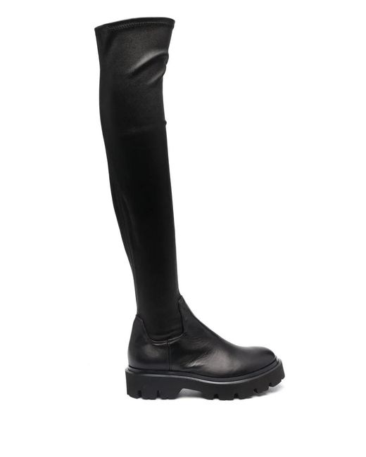 Roberto Festa Black Knee-High Leather Boots