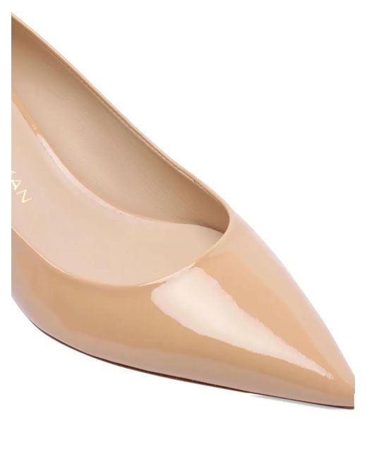 Stuart Weitzman Natural 50Mm Leather Heeled Pumps