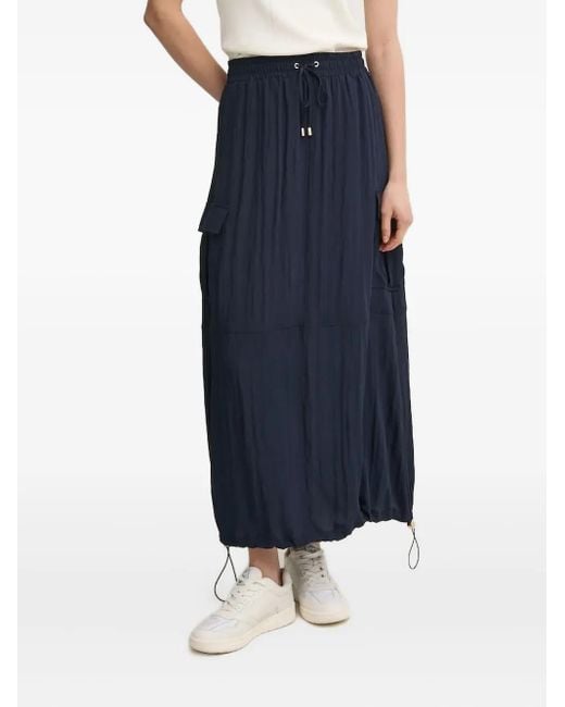 Liu Jo Blue Cargo-Pocket Drawstring Skirt