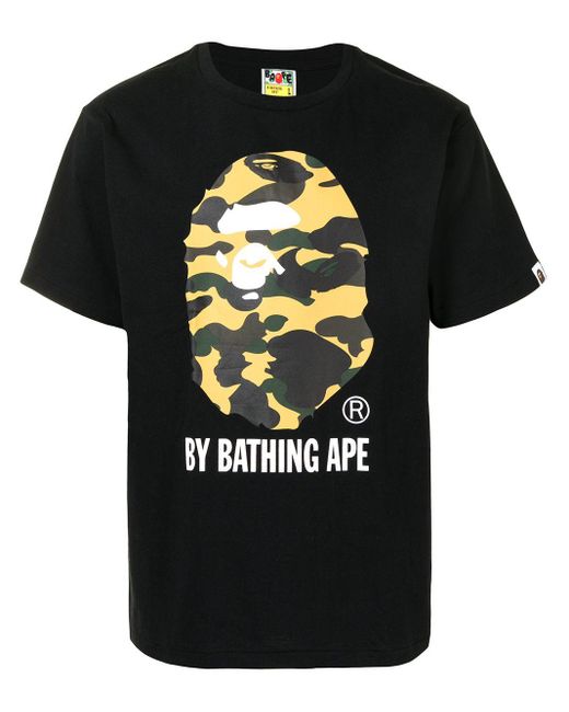 A Bathing Ape 1st Camo Logo-print Cotton T-shirt in Black for Men - Lyst