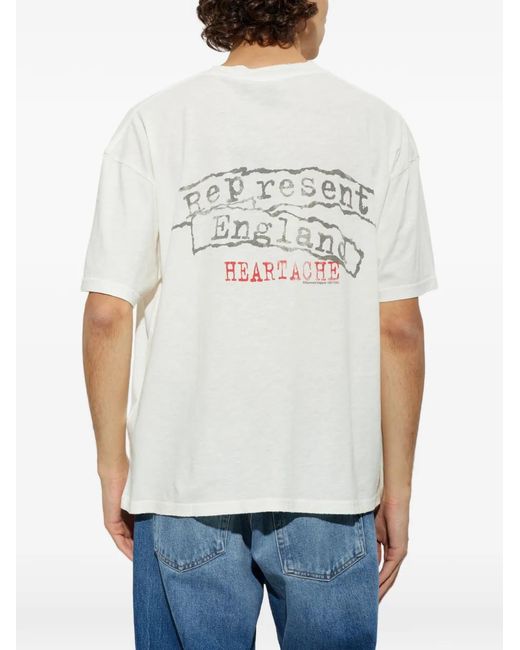 Represent White Graphic-Print T-Shirt for men