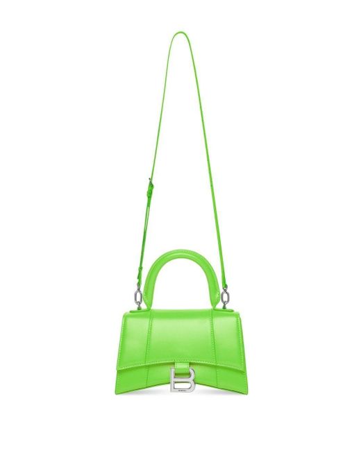 Bolso XS Hourglass con asa superior Balenciaga de color Green