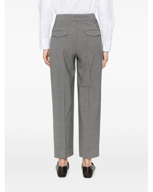 Peserico Gray Pressed-Crease Turned-Up Trousers