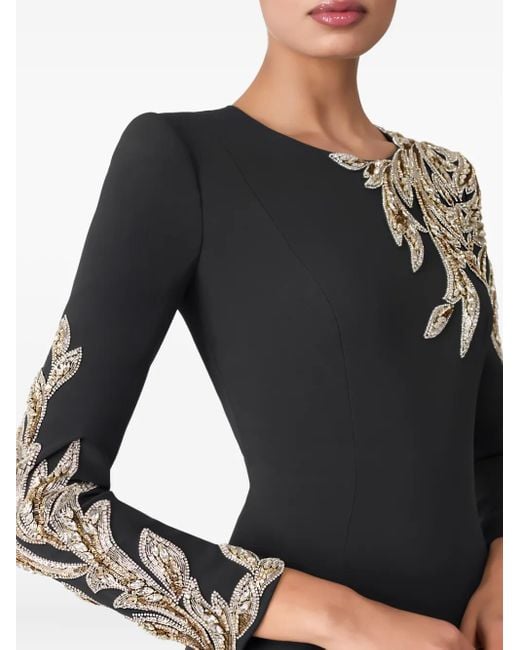 Jenny Packham Black Honor Sequin-Embellished Maxi Dress