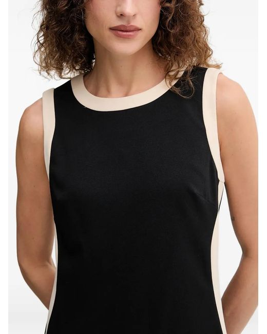 DKNY Black Round-Neck Panel Mini Dress