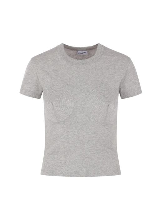 VAQUERA Gray Stitched T-Shirt