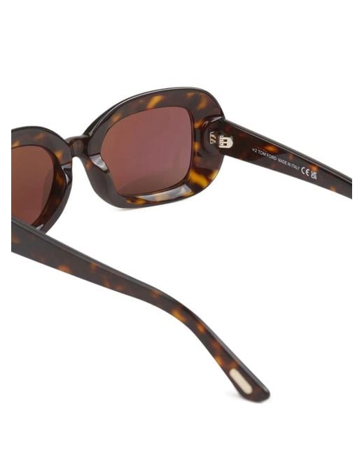 Tom Ford Brown Rectangle-Frame Sunglasses