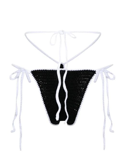 Gcds Black Star-Patch Crochet Bikini Bottoms