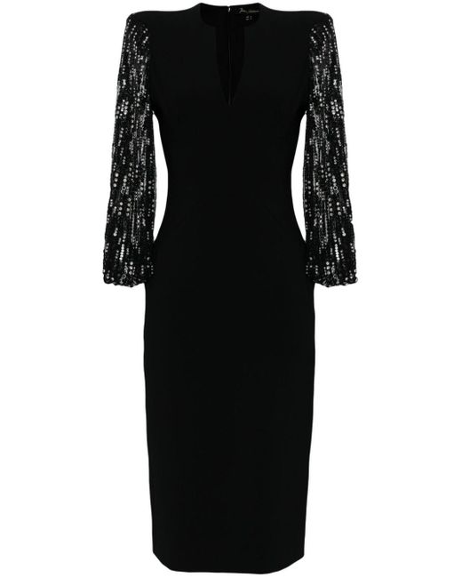 Jenny Packham Midi-jurk Met Pailletten in het Black