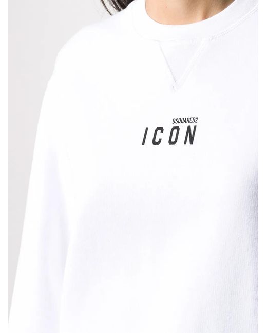 DSquared² White Icon Print Sweatshirt