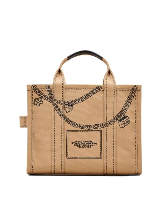 Marc Jacobs Metallic The Trompe L'Oeil Charm Canvas Medium Tote Bag