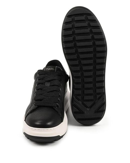 Karl Lagerfeld Black Kapri Logo Leather Sneakers for men