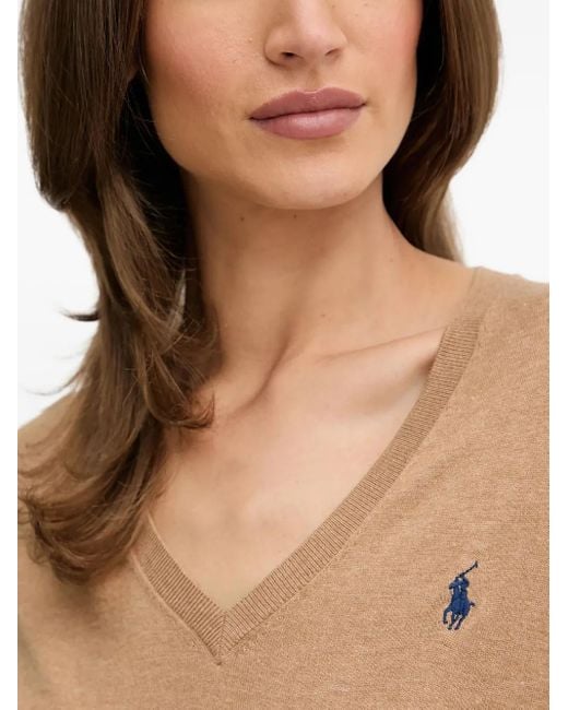 Polo Ralph Lauren White Polo Pony V-Neck Top