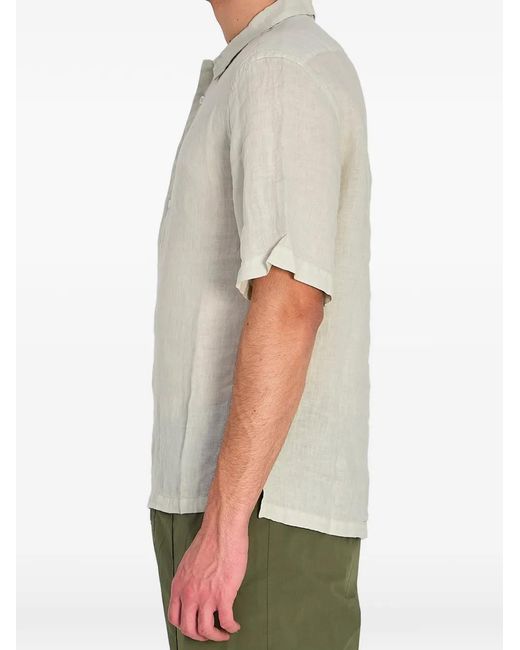 Barena Green Linen Polo Shirt for men
