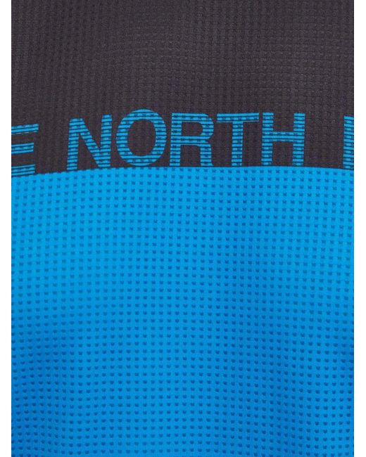 The North Face Blue Logo-Print Panelled T-Shirt for men