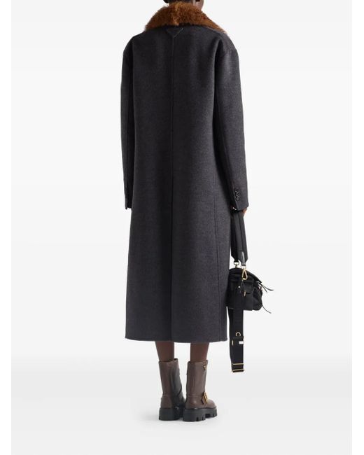 Prada Blue Double-Breasted Coat