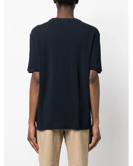 Zanone Blue Crew Neck Short-Sleeved T-Shirt for men
