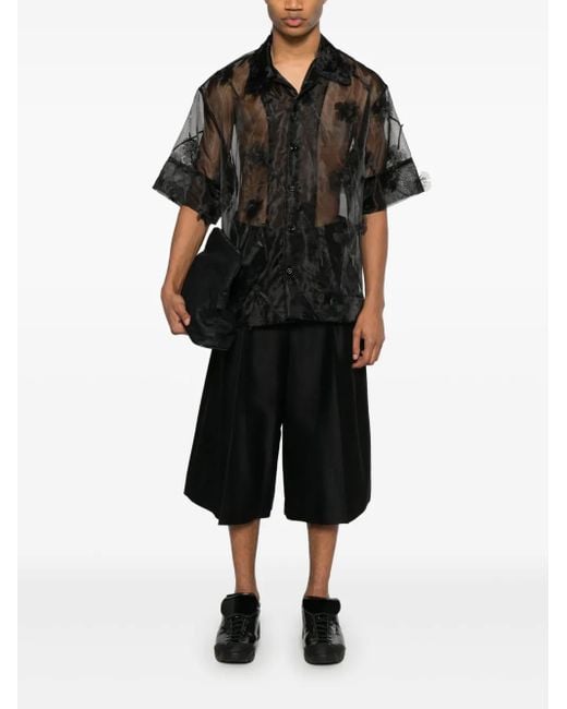 Simone Rocha Black Sheer Shirt for men